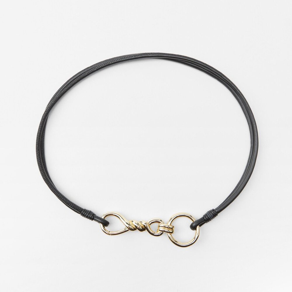 Zara Twisted Buckle Leather Belt